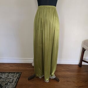 Vintage Olive Maxi Slip Skirt